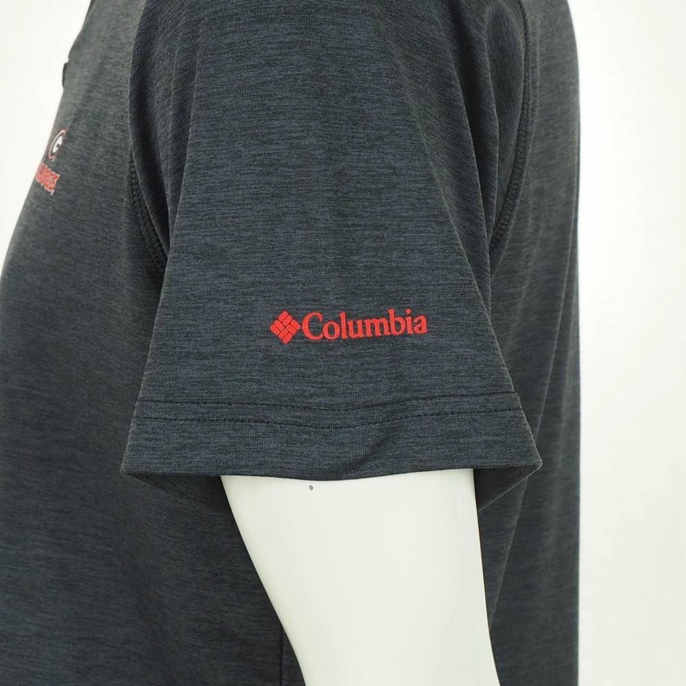 Columbia Tech Trail Polo Shirt Mens Medium Black Georgia Bulldogs Performance - Picture 3 of 4